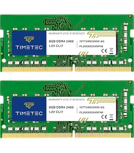 Crucial 16GB Kit (8GBx2) DDR4 2400 MT/S (PC4-19200) SR x8 SODIMM